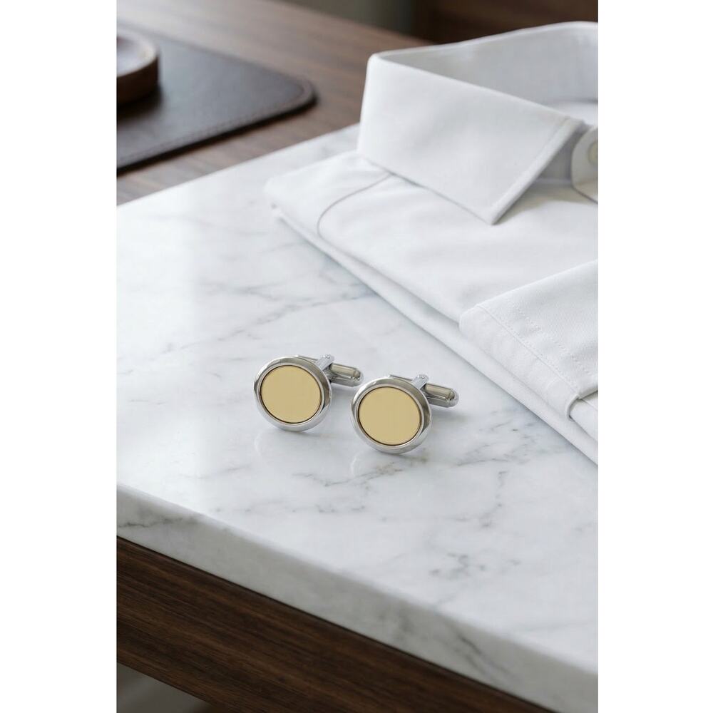 Christian Dior Gold Tone Sterling Silver 925 Round Cufflinks Signed $650 - Picture 4 of 9